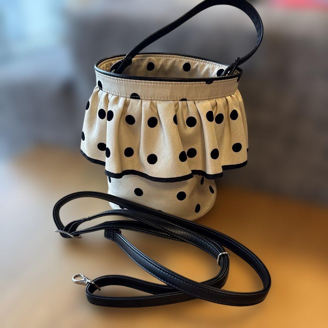 美品★定価3.8万★セツコサジテール　ドットシティ　ベージュ　ショルダーバッグ