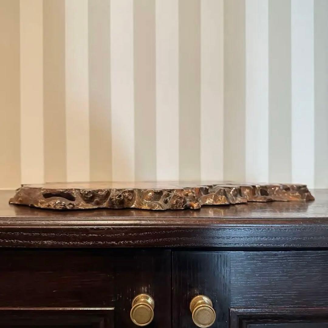 天然時代木　花梨　玉杢　花台　敷板　床飾り　置物　インテリア雑貨　玉杢花台