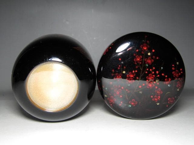 八雲塗 山根進(雙進・そうしん) 内銀桜絵大棗 表千家十三代即中斎花押 m144