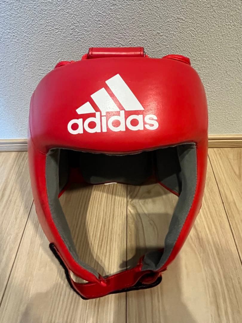 ［週末セール］adidas 赤 ヘッドギア IBA承認 HA631