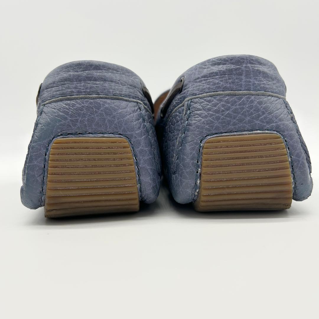 【美品】ボッテガ ヴェネタ モカシン 青 レザー イントレチャート 41.5