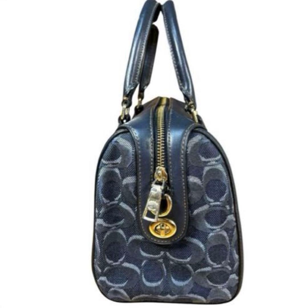 【美品】希少　COACH 2way バッグ シグネチャー　デニム　ボストン