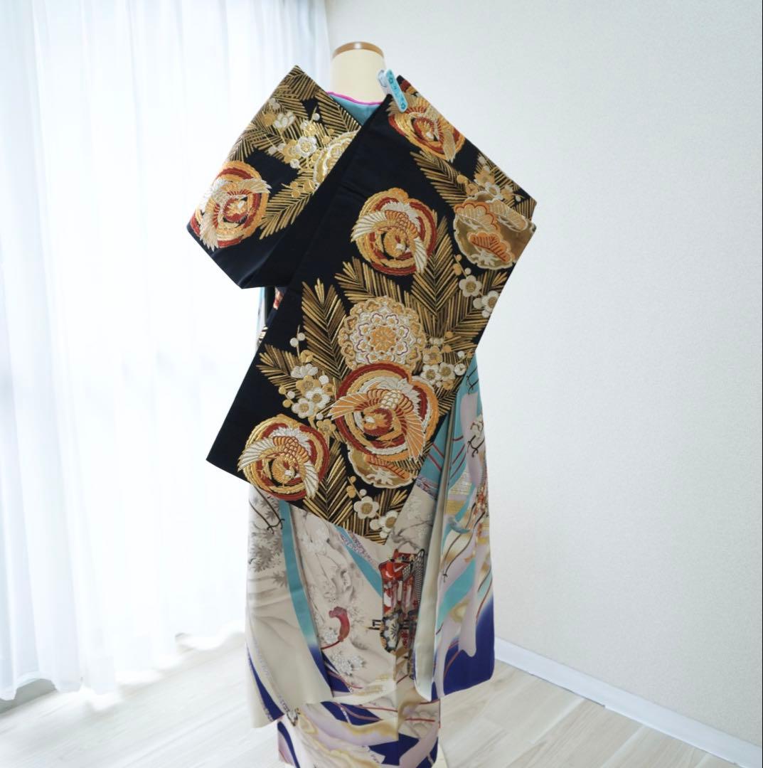 振袖　6点セット【1D】正絹　成人式　成人式