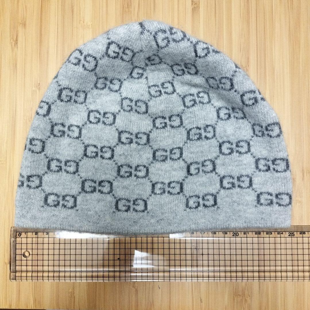 GUCCI GGロゴ ニット帽 グレー(頭の小さい人専用！)