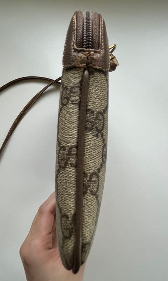 GUCCI シェリーライン GG レザー ベージュ ショルダーバッグ