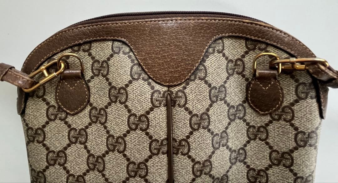 GUCCI シェリーライン GG レザー ベージュ ショルダーバッグ