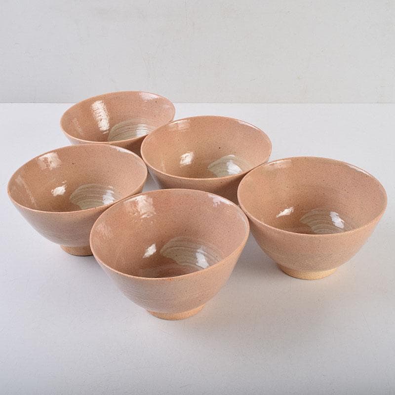 茶道具　阿漕窯　福森円二造　御本　刷毛目　数茶碗　十客　共箱　M　R9298H