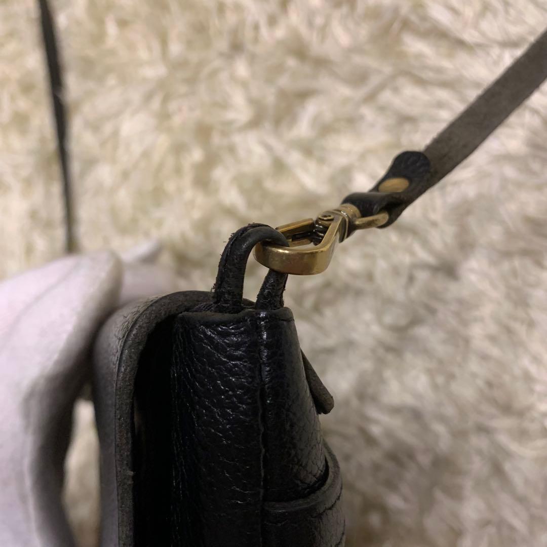 極美品✨イルビゾンテ ショルダーウォレット ブラック ロゴ レザー 革