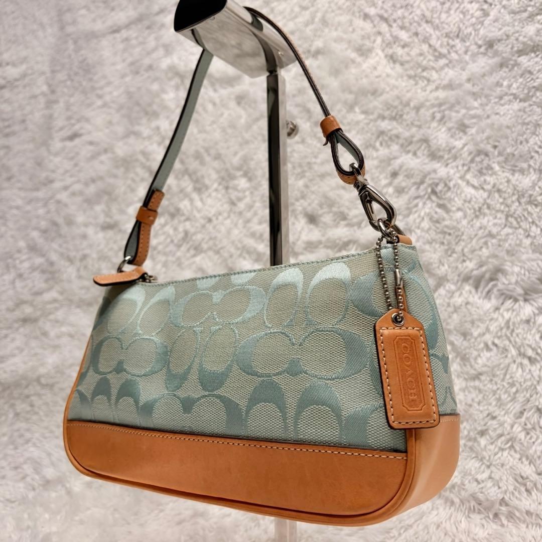 美品✨希少カラーコーチ COACH アクセサリーポーチ　シグネチャー　y2k