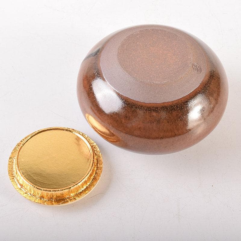 茶道具　京焼　笹田仁史造　大海茶入　宗薫緞子仕覆付　共箱　V　7199