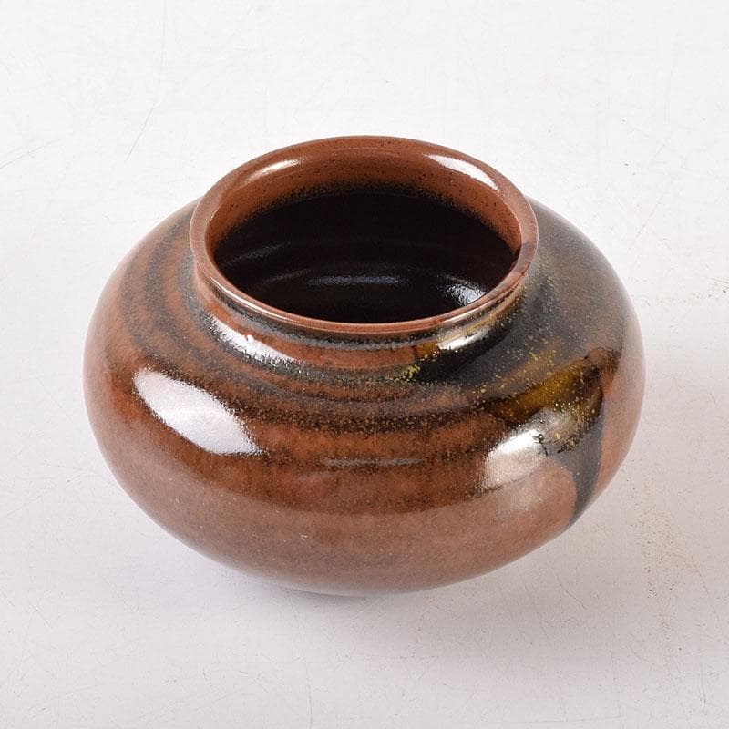 茶道具　京焼　笹田仁史造　大海茶入　宗薫緞子仕覆付　共箱　V　7199