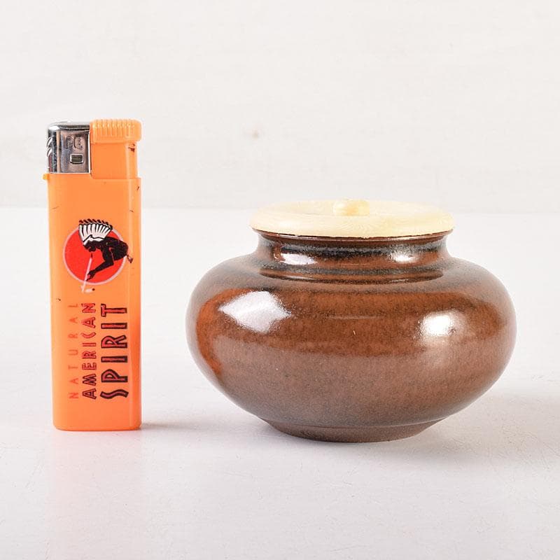 茶道具　京焼　笹田仁史造　大海茶入　宗薫緞子仕覆付　共箱　V　7199