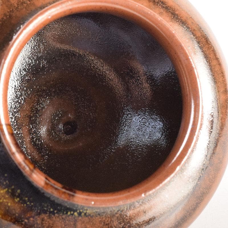 茶道具　京焼　笹田仁史造　大海茶入　宗薫緞子仕覆付　共箱　V　7199