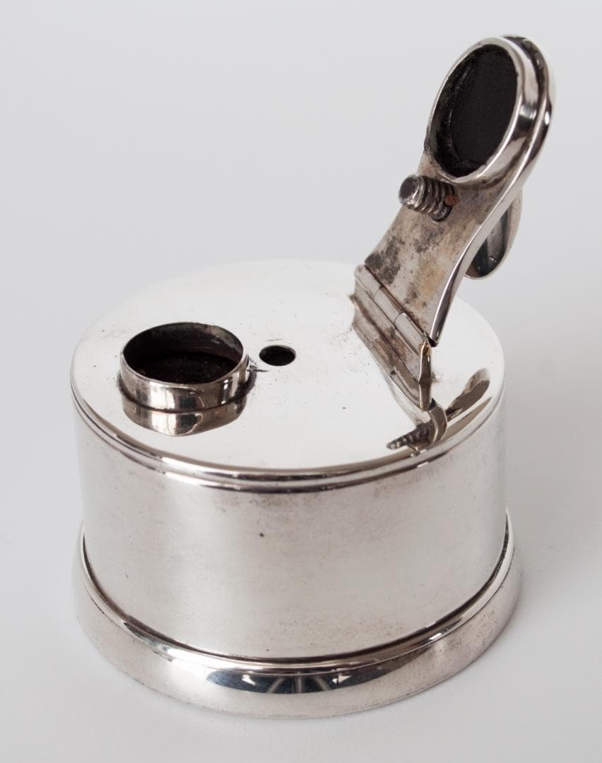 ヴィンテージ スターリングシルバー インクウェル 約1805年製造 イギリス製