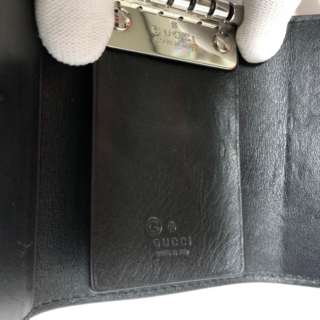 極美品　グッチ　キーケース　6連　マイクロシマ　 GG柄　ブラック