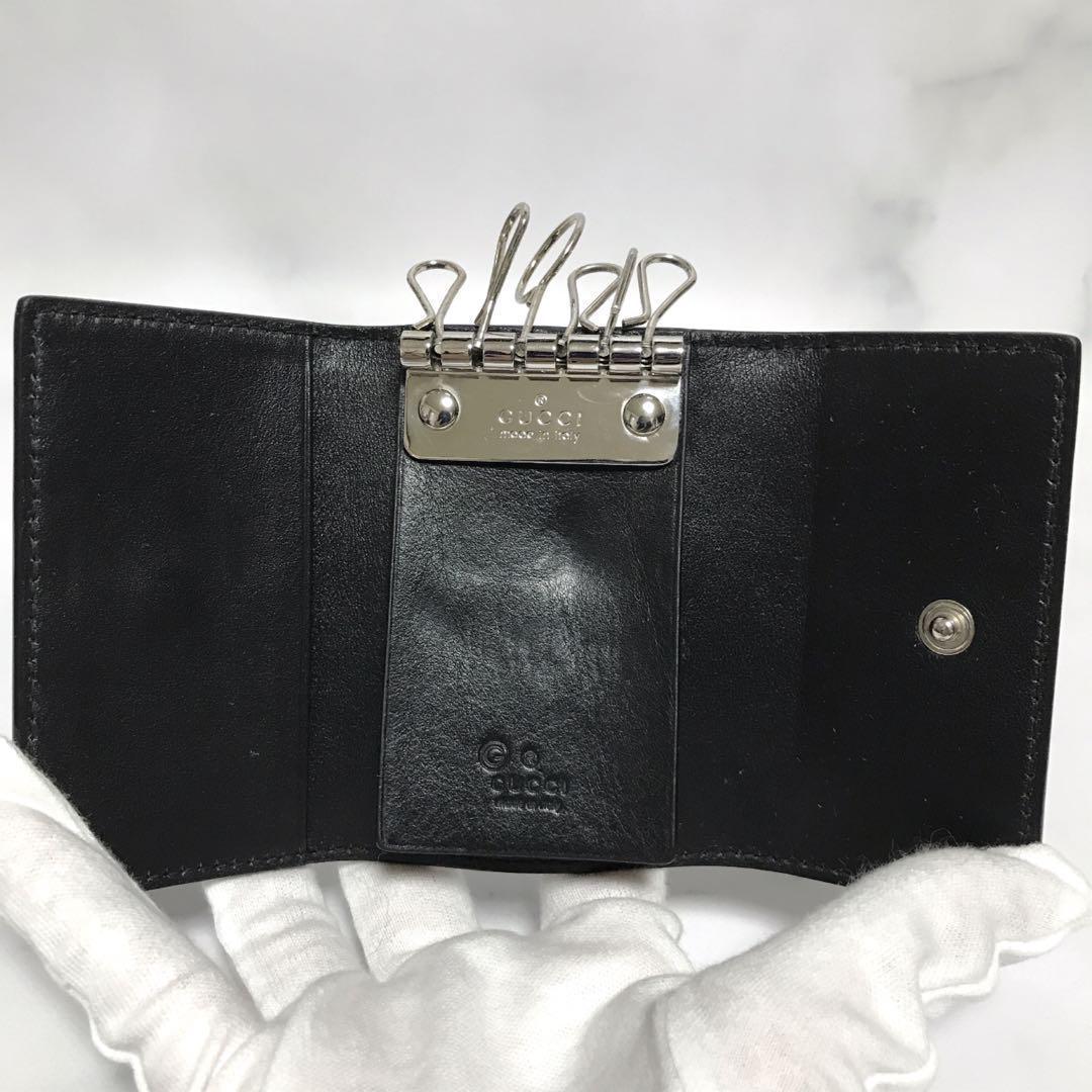 極美品　グッチ　キーケース　6連　マイクロシマ　 GG柄　ブラック