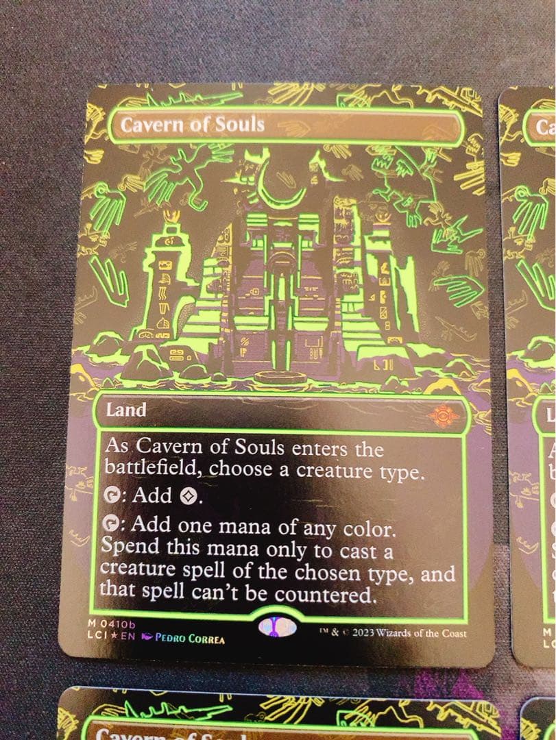 【ネオンfoil 黄色】魂の洞窟　英語　4枚セット