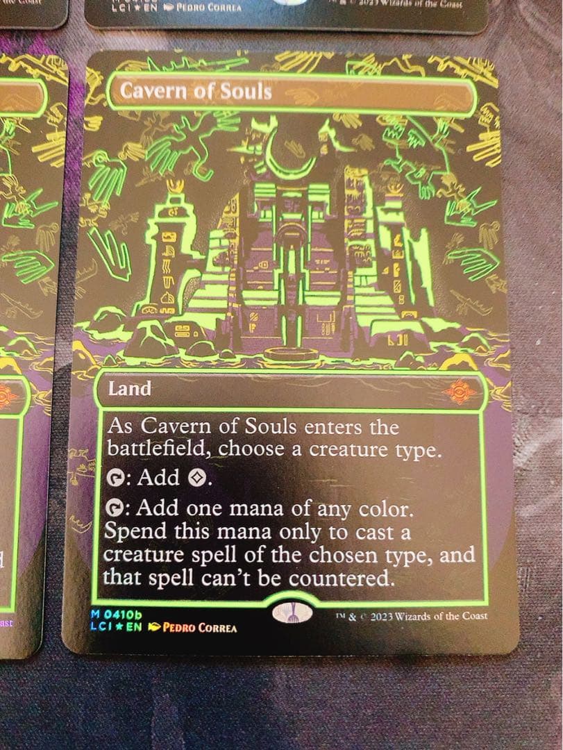 【ネオンfoil 黄色】魂の洞窟　英語　4枚セット