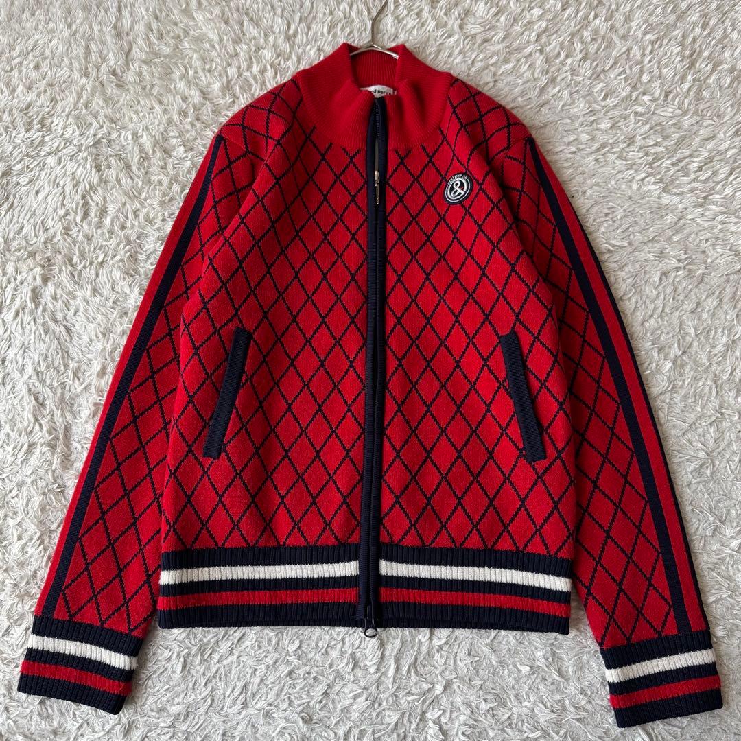 アンパスィ 防風ブルゾン ニットジャケット ジップ ハイネック ゴルフウェア M