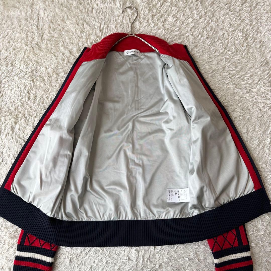 アンパスィ 防風ブルゾン ニットジャケット ジップ ハイネック ゴルフウェア M