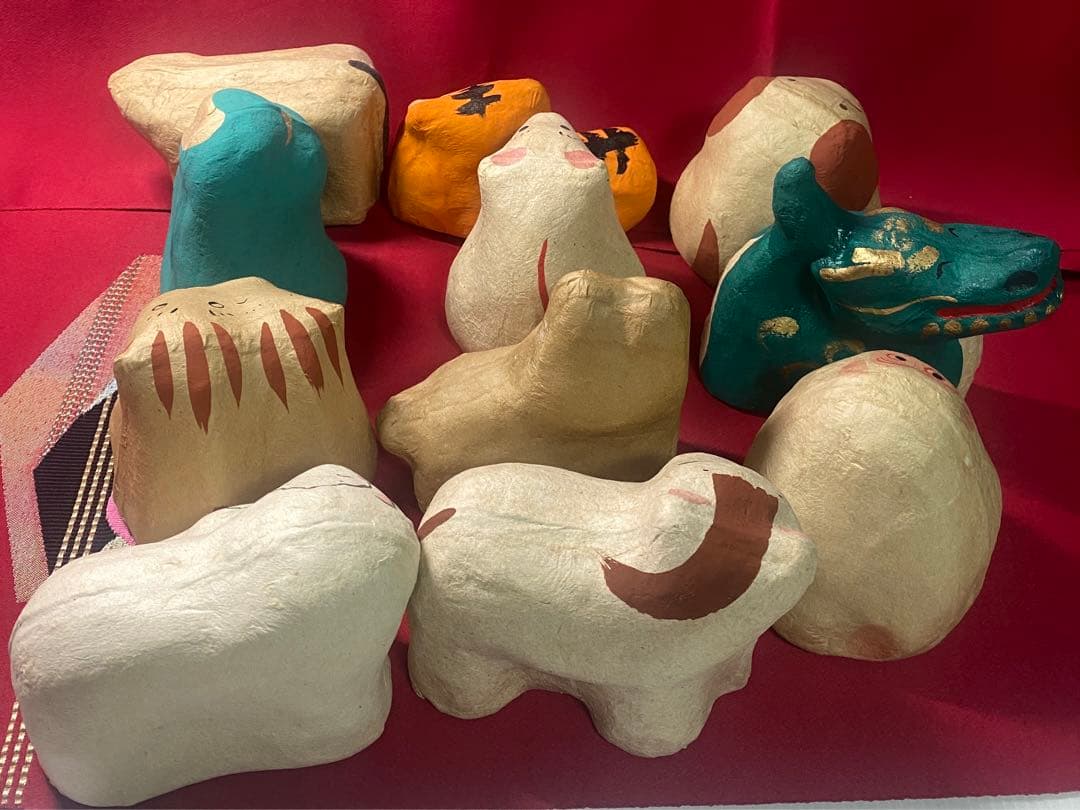 上山張子　ぞう六　蔵六面工房 干支　張り子　置物 11干支