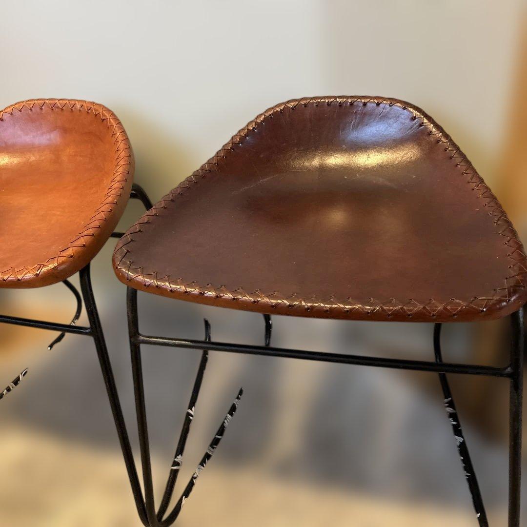 ヒツジ　本革スツール