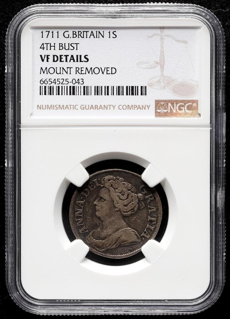 希少 NGC-VF イギリス　アン女王 1711 4th bust 　銀貨