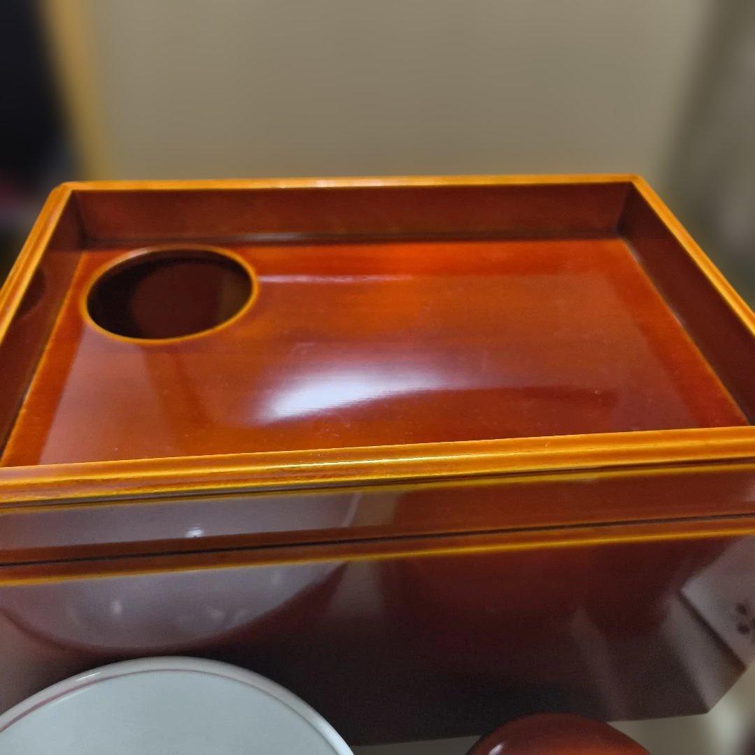 未使用　茶道具セット　飛騨春慶塗の茶箱