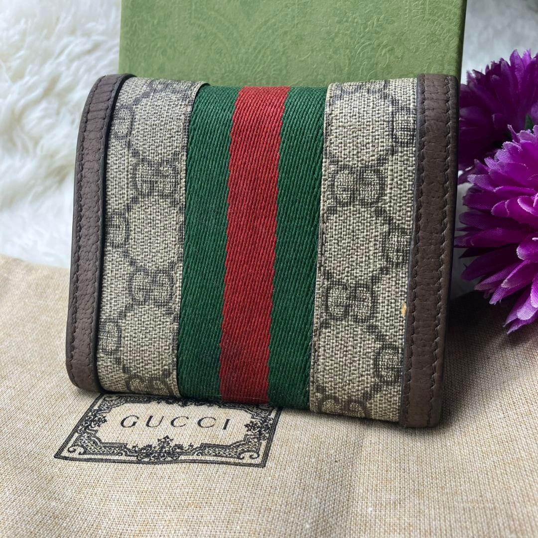 スイカ様✨グッチ　三つ折り財布　オフィディア　マーモント　シェリーライン　PVC
