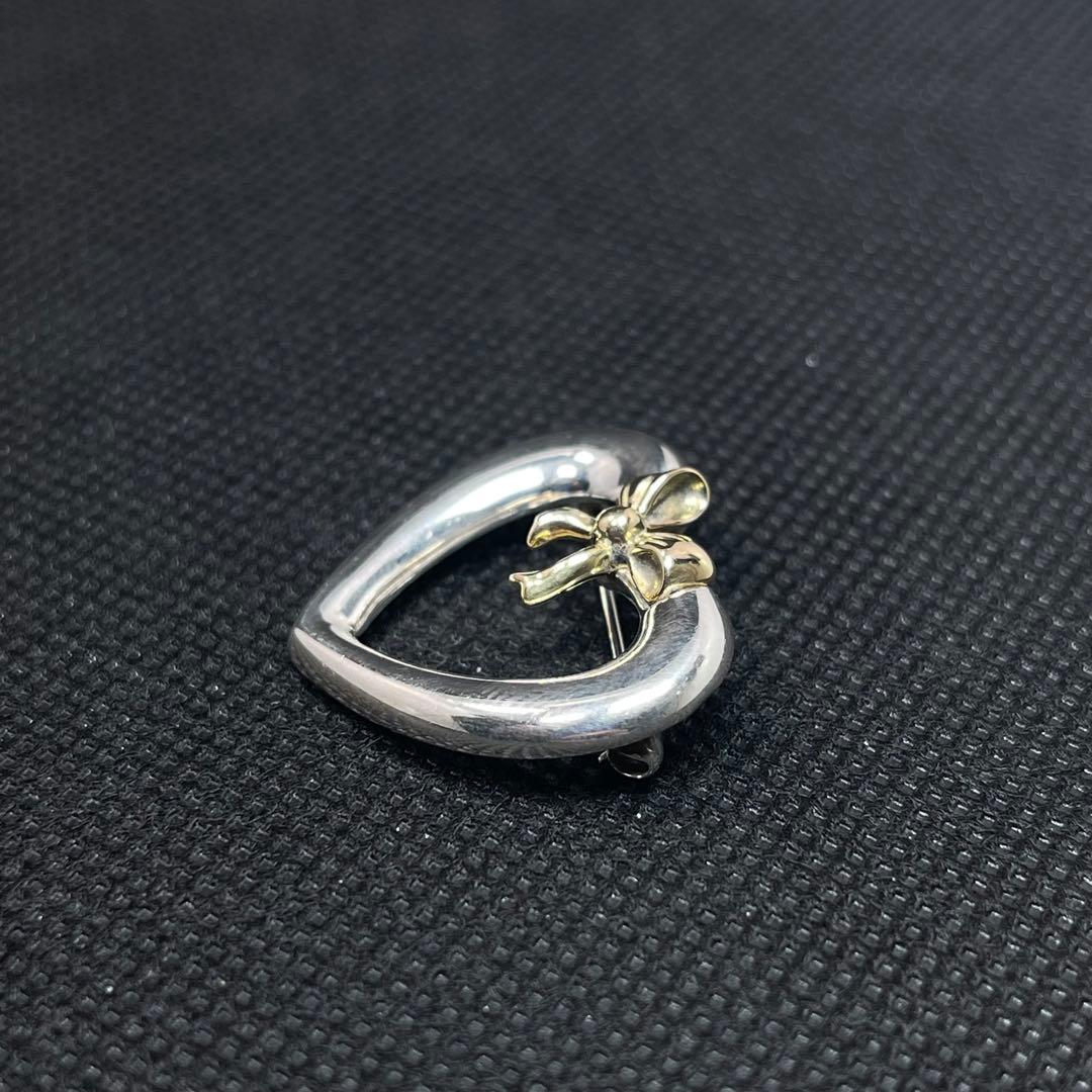 TIFFANY&CO. ブローチ　ハート　リボン　750 18金　#A-80