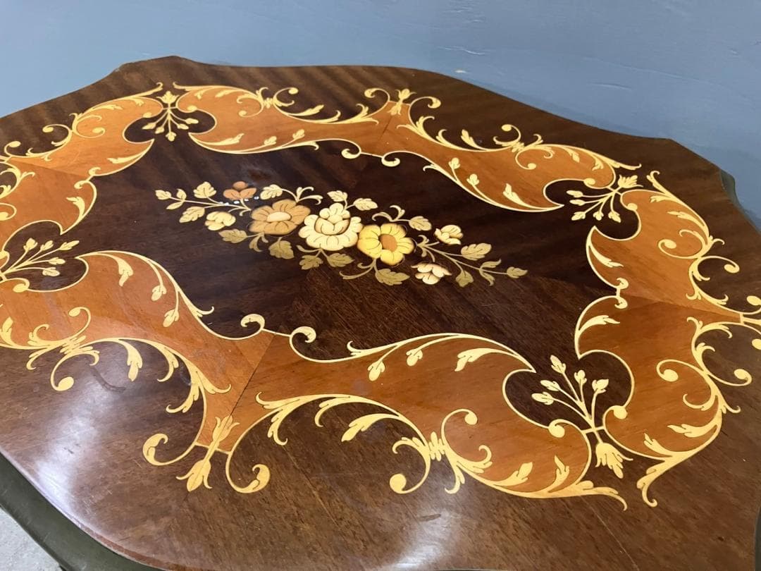 『イタリア製』サイドテーブル ナイトテーブル テーブル コンソール 花台 象嵌