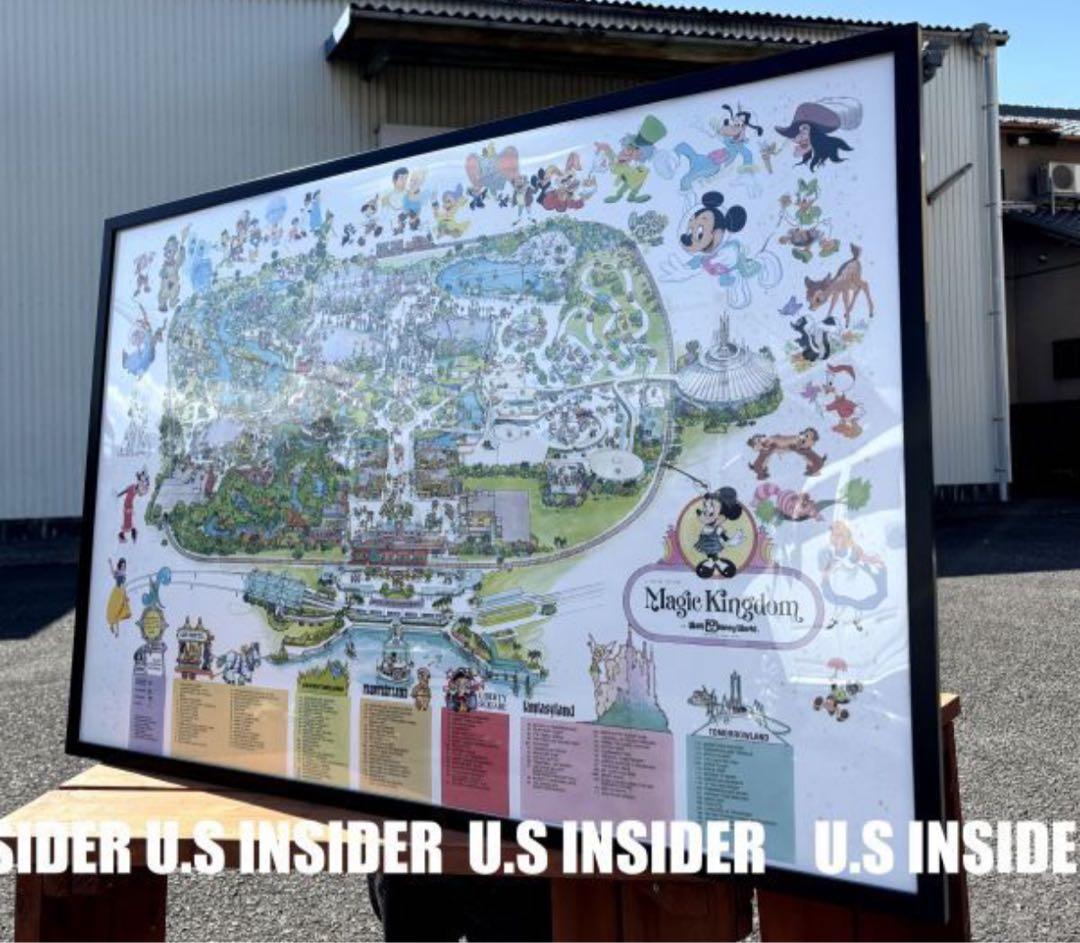 1987年　ディズニーランド園内マップ　額入り大型94cm　岐阜より迅速発送