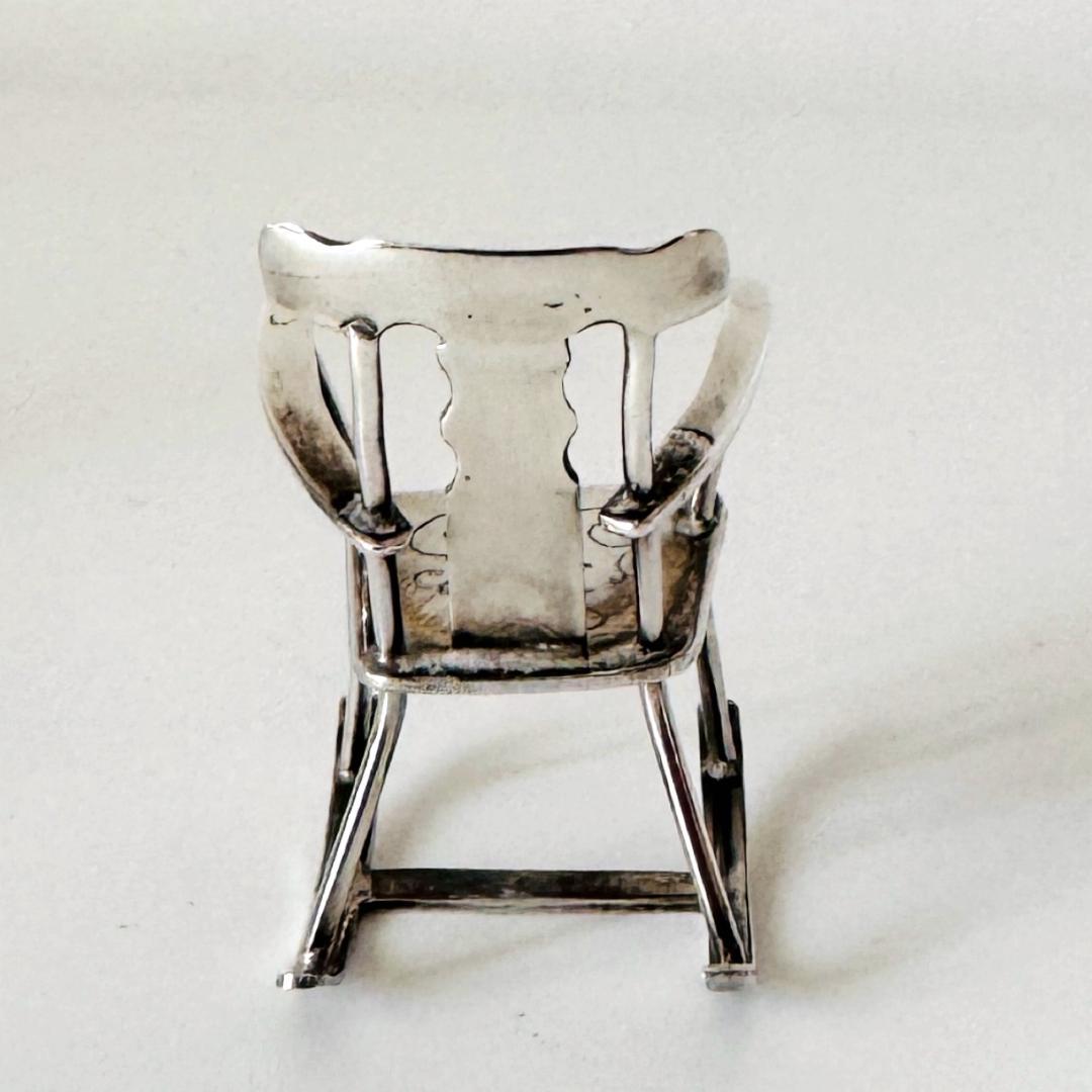 1977年★英国★アンティーク/純銀製/ミニチュア椅子/イギリス/925/