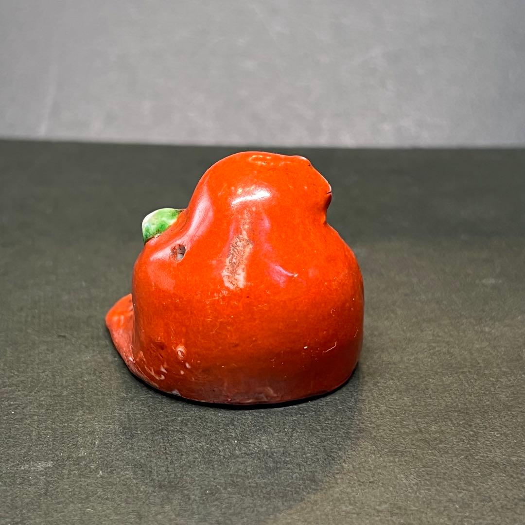 江戸後期〜明治期 古陶 達磨 水滴◎赤釉 だるま 書道具◎文房四宝◎古道具庵々