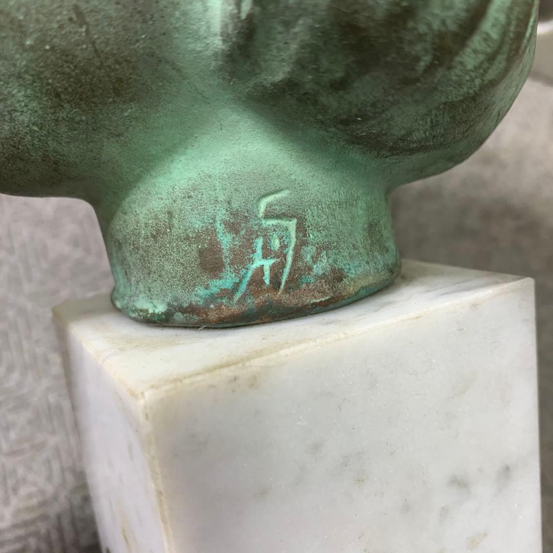 J628 舟越保武 ブロンズ像 「少女アンナ」「K嬢」　2体セット 彫刻