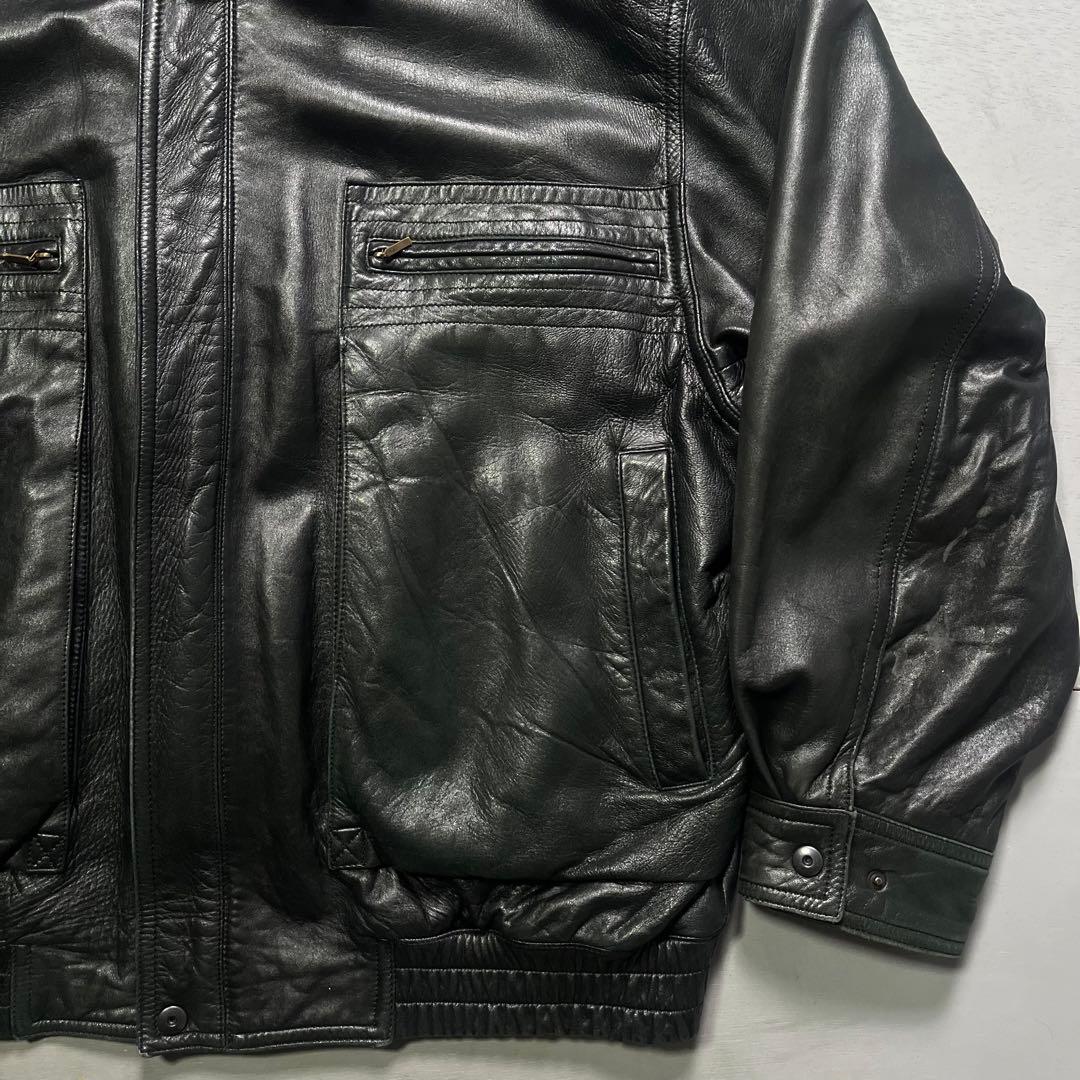 vintage A-2 レザージャケット　深水光太　ショート丈　羊革　短丈　黒