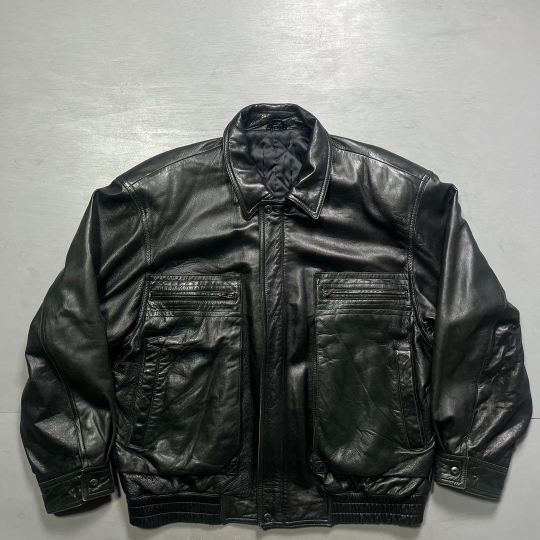 vintage A-2 レザージャケット　深水光太　ショート丈　羊革　短丈　黒