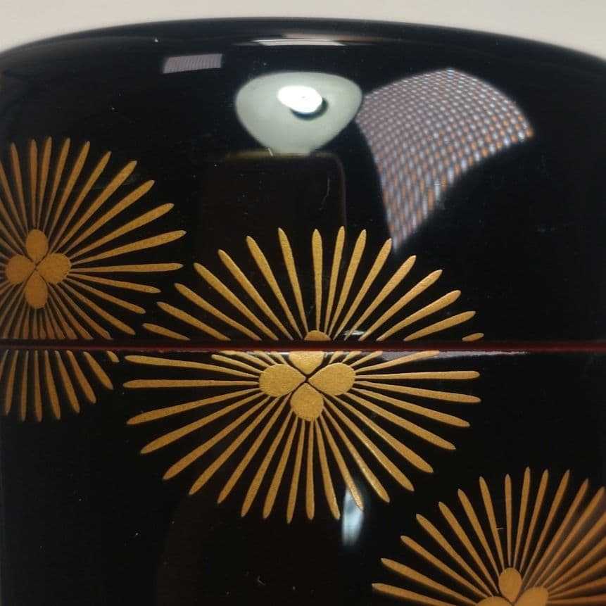 イ162 棗『而妙斎好唐松蒔絵　大棗』『中林香雪　共箱』茶道具　漆塗