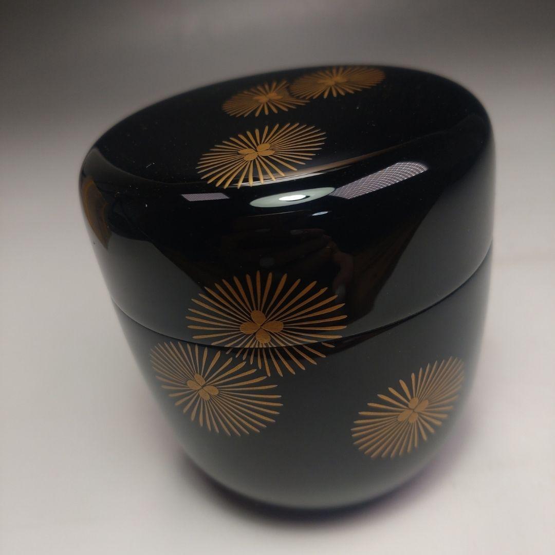 イ162 棗『而妙斎好唐松蒔絵　大棗』『中林香雪　共箱』茶道具　漆塗