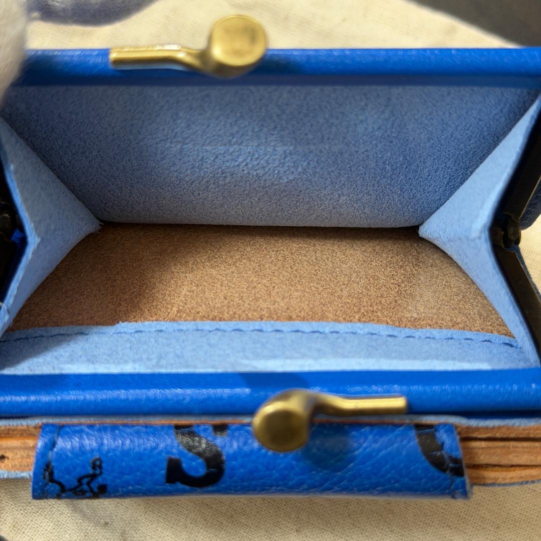 【新品未使用】イルビゾンテ 二つ折り 財布 がま口 ロゴ ブルー系　セット