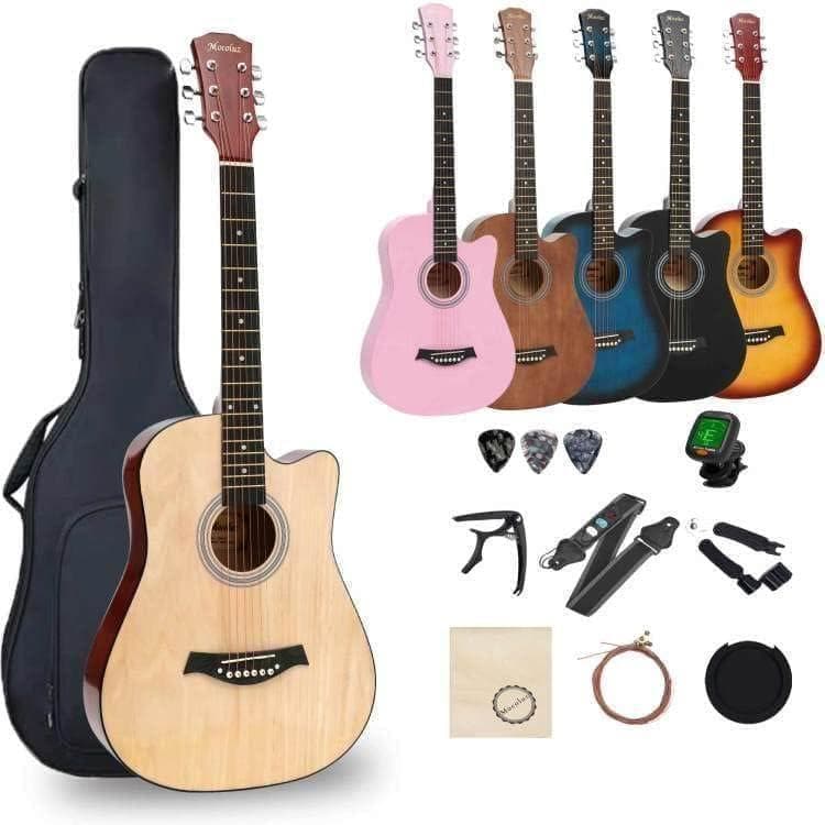 【M2201-121-86】38インチ初心者アコースティックギターセット