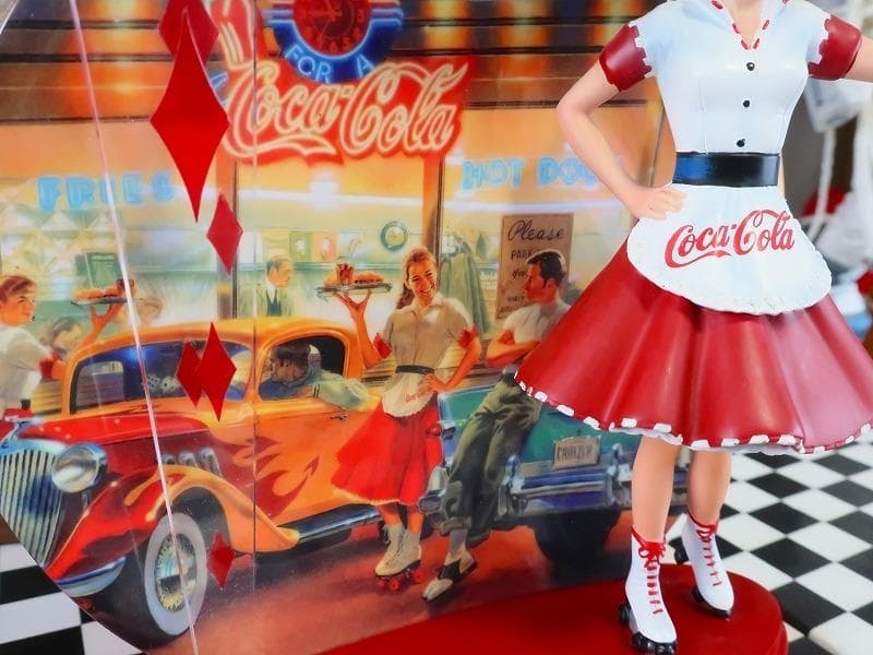 コカコーラ アメリカンダイナーウェートレス 50s フィギュア ＆ プレート