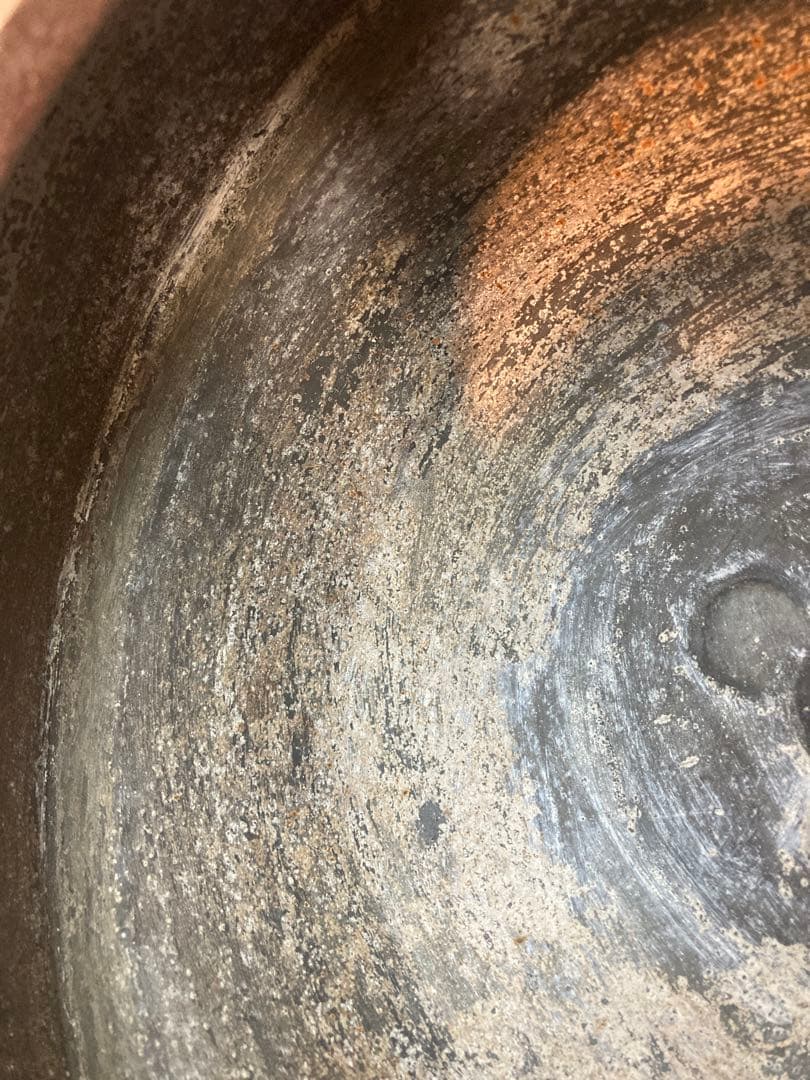 釜師 佐藤浄清 作 裏鏊釜 替蓋添 端立付 共箱 茶道具 茶釜