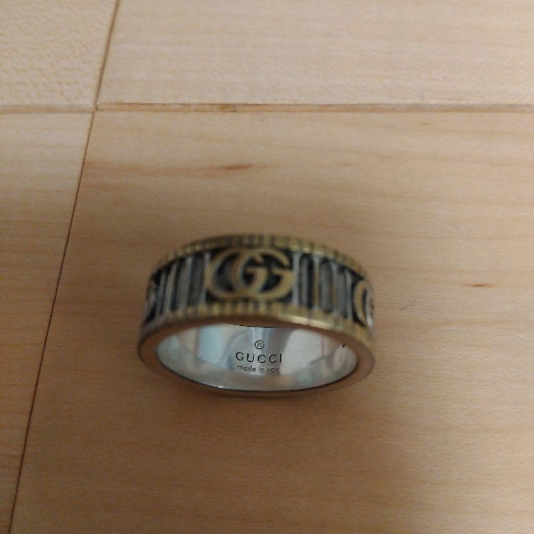 バ*ん様 GUCCI ロゴ入り リング サイズ20 　シルバー925（箱無し・リ