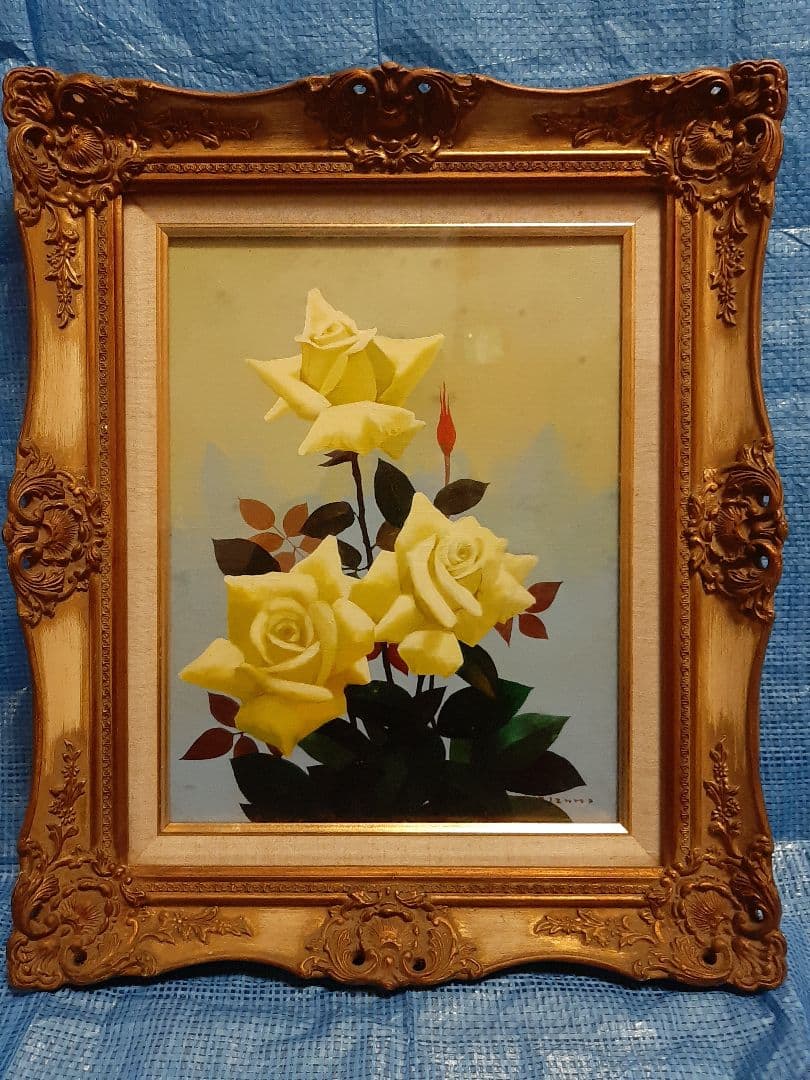 今泉一郎 油彩画 花 バラ 薔薇 油絵