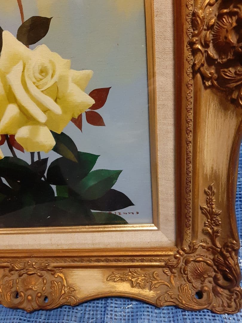 今泉一郎 油彩画 花 バラ 薔薇 油絵