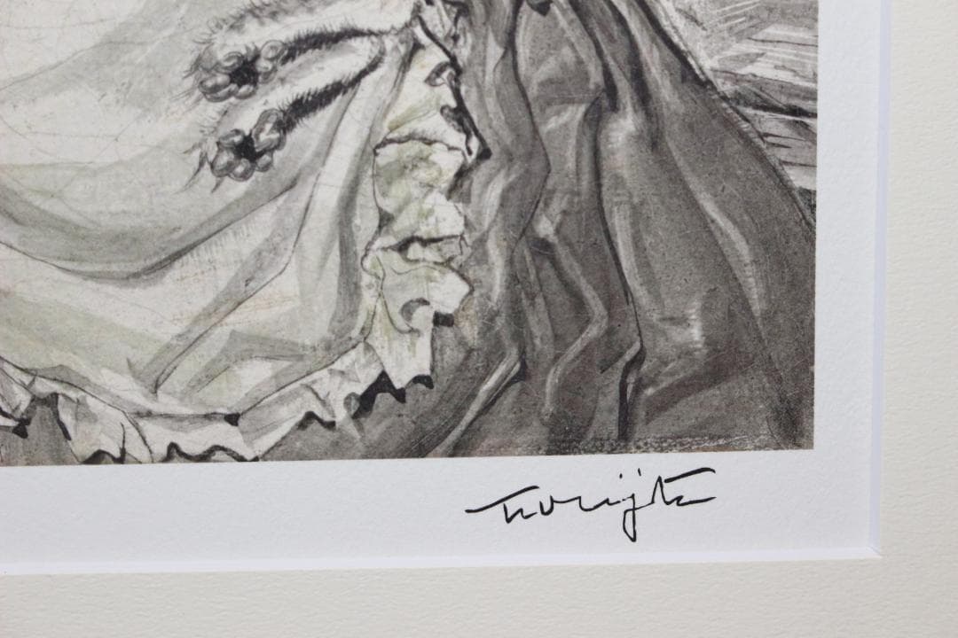 藤田嗣治 エスタンプリトグラフ 森の中の少女 3/150