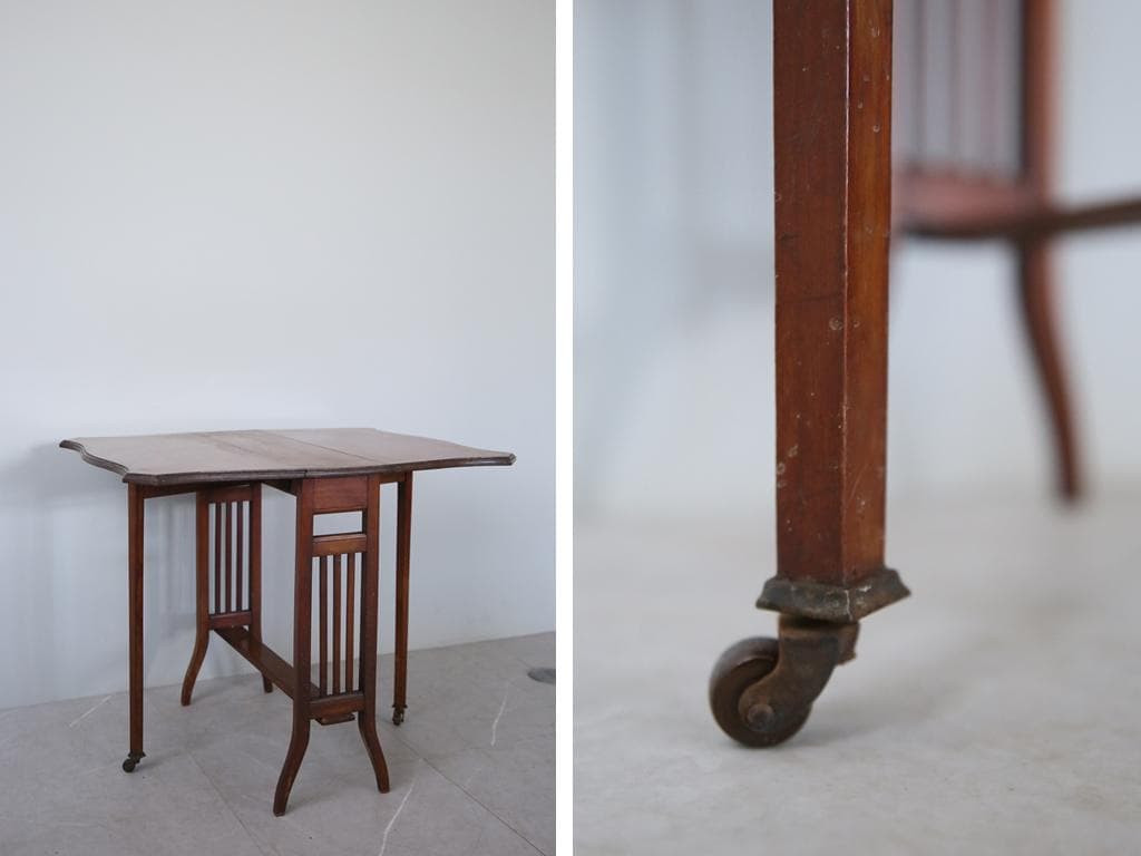 英国アンティーク木製ゲートレッグテーブル/ダイニング机/バタフライ(88-14)