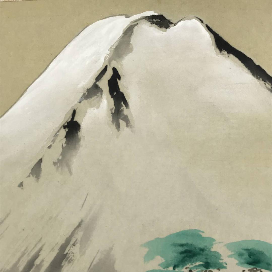 作者不詳/春景桜富士図/富士山図/山水図/掛軸/名家伝来/AD-169