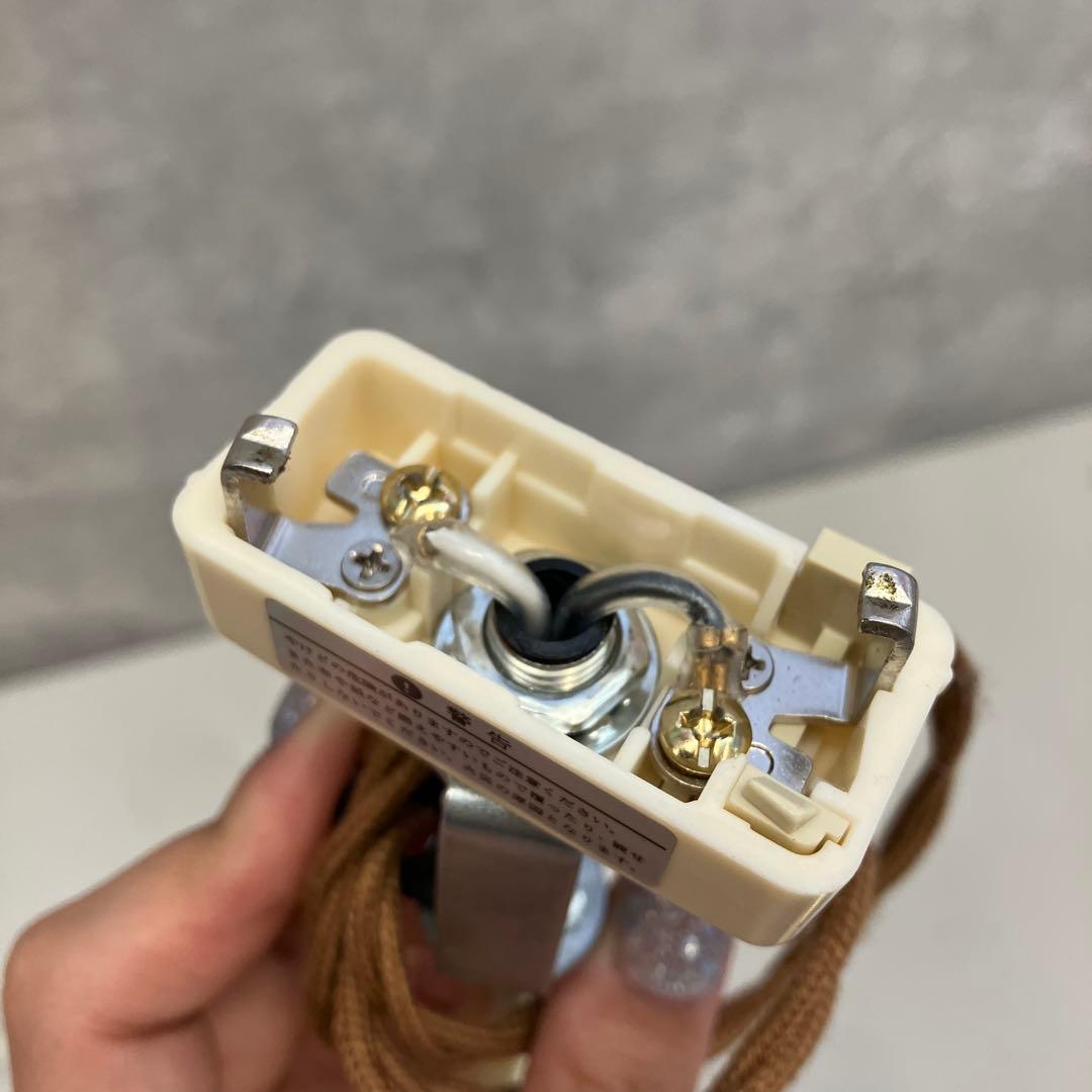 昭和レトロ アンティーク ペンダントライト 真鍮 ガラスシェード 照明器具